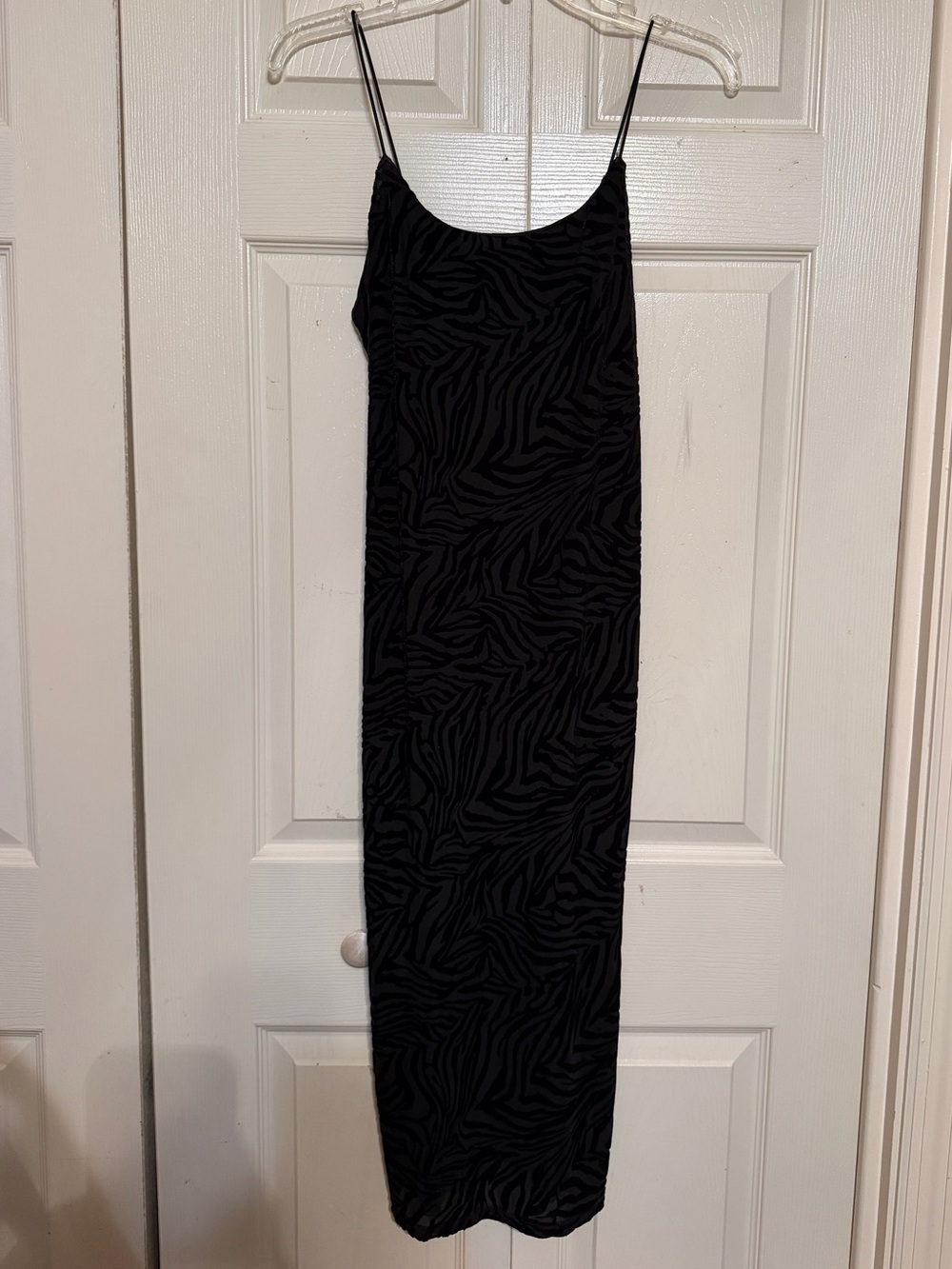 wild fable Black Zebra-Print Midi Slip Dress